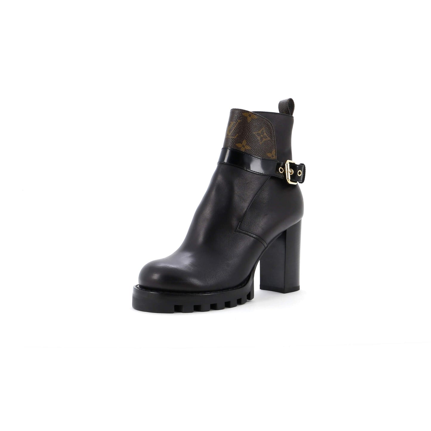 Louis Vuitton Women's Star Trail Buckle Ankle Boots Leather with Monogram Canvas