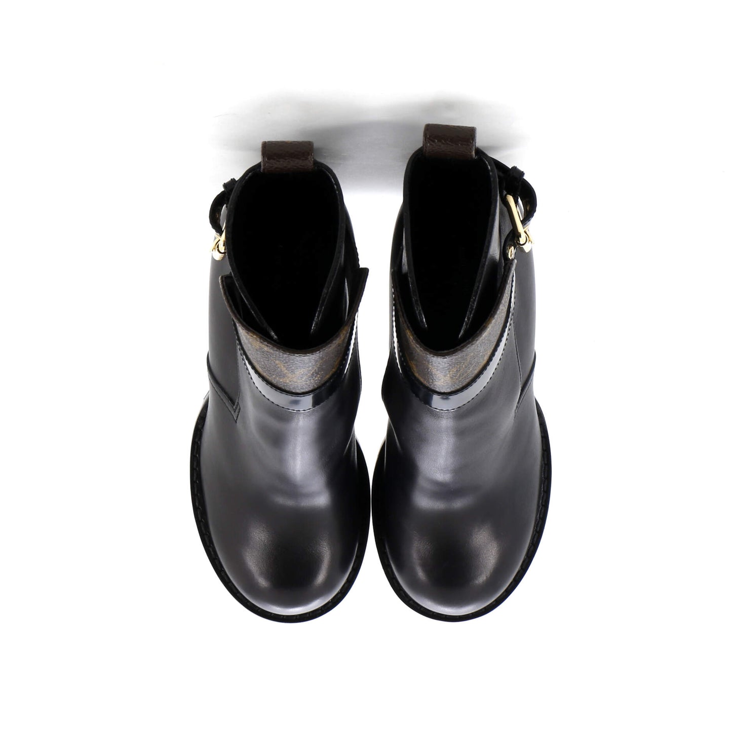 Louis Vuitton Women's Star Trail Buckle Ankle Boots Leather with Monogram Canvas
