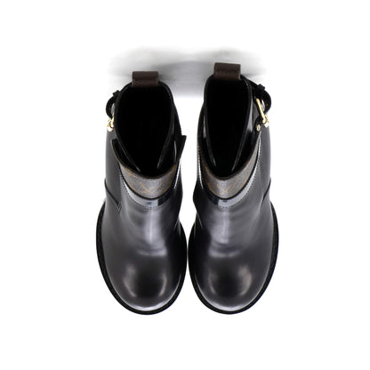 Louis Vuitton Women's Star Trail Buckle Ankle Boots Leather with Monogram Canvas