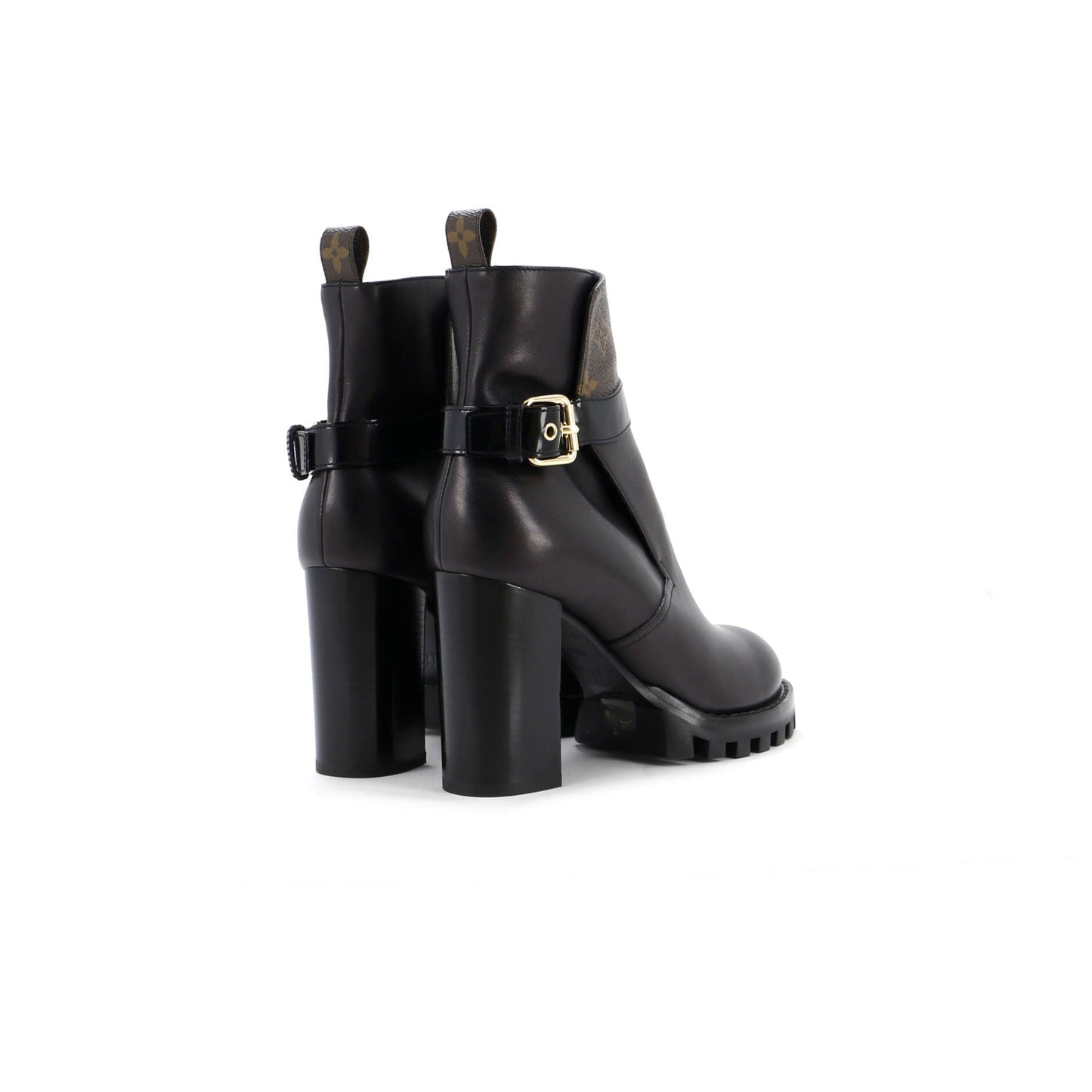 Louis Vuitton Women's Star Trail Buckle Ankle Boots Leather with Monogram Canvas