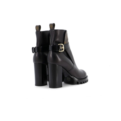 Louis Vuitton Women's Star Trail Buckle Ankle Boots Leather with Monogram Canvas