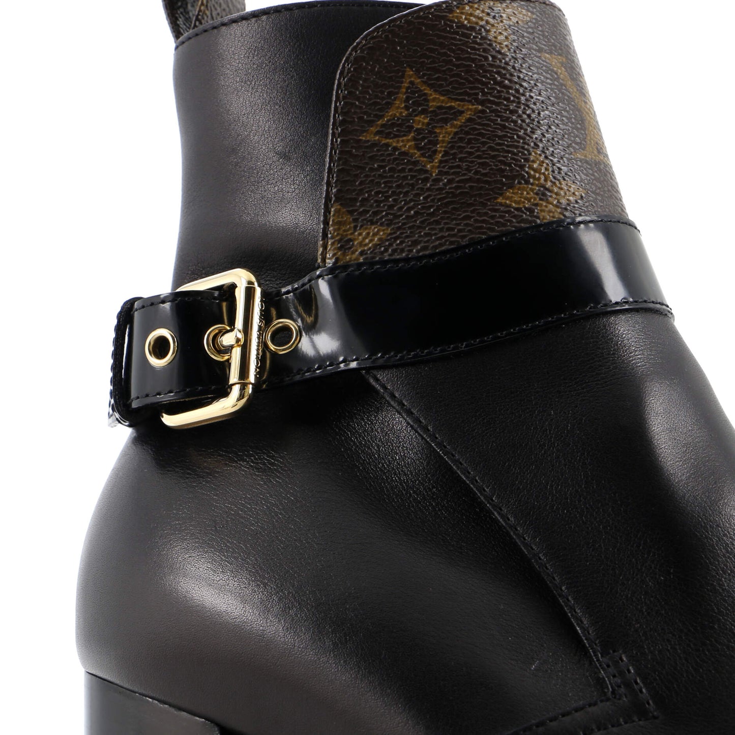 Louis Vuitton Women's Star Trail Buckle Ankle Boots Leather with Monogram Canvas