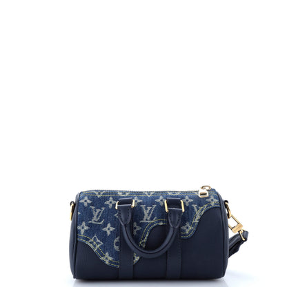 Louis Vuitton Nigo Keepall Bandouliere Bag Monogram Denim and Taurillon Leather XS