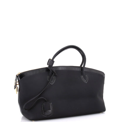 Louis Vuitton Obsession Lockit Handbag Rubberized Calfskin East West