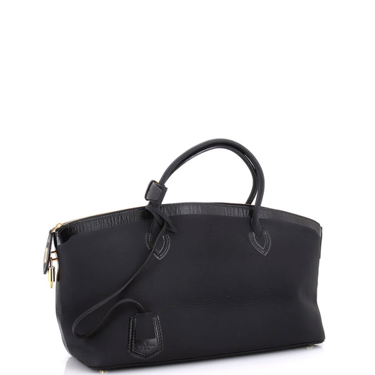 Louis Vuitton Obsession Lockit Handbag Rubberized Calfskin East West