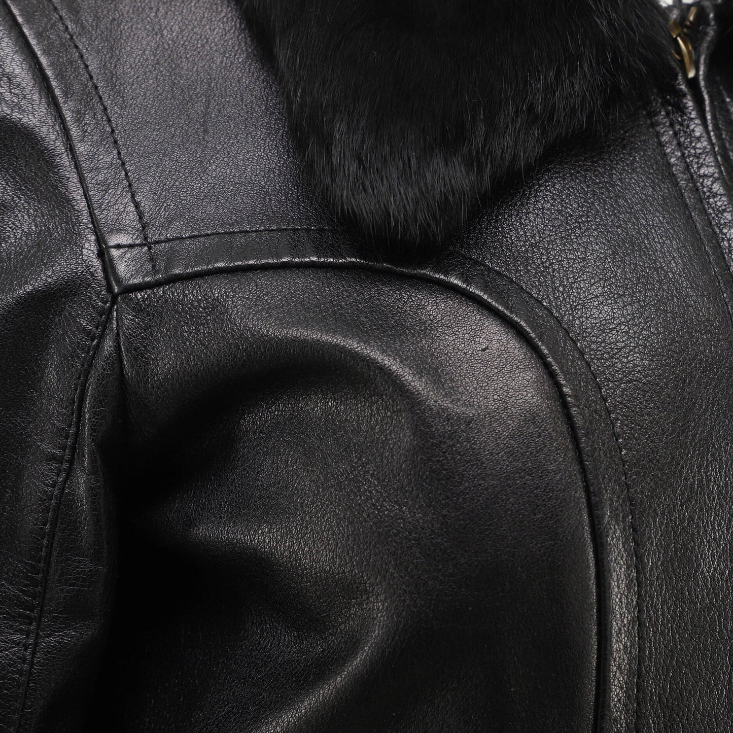 Louis Vuitton Women's Two Pocket Zip Jacket Leather with Fur