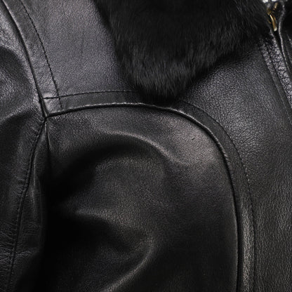 Louis Vuitton Women's Two Pocket Zip Jacket Leather with Fur