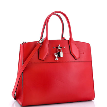 Louis Vuitton City Steamer Handbag Leather MM