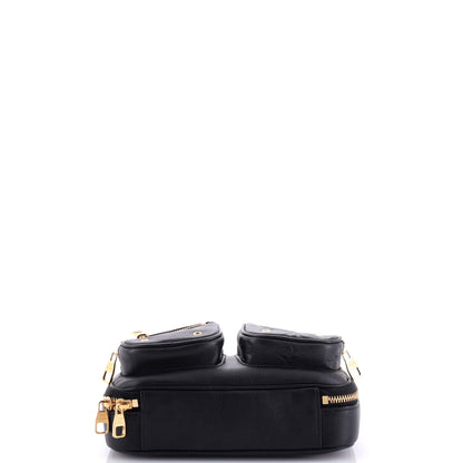 Louis Vuitton Utility Crossbody Bag Calfskin with Embossed Monogram Detail