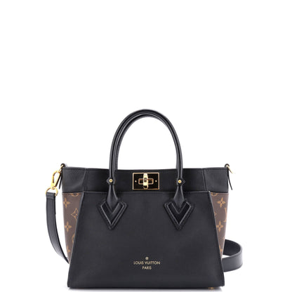 Louis Vuitton On My Side Tote Leather with Monogram Canvas PM