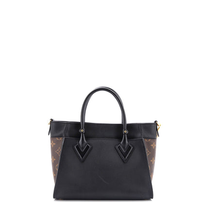 Louis Vuitton On My Side Tote Leather with Monogram Canvas PM