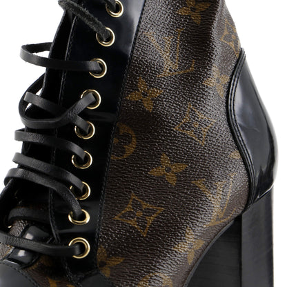 Louis Vuitton Women's Star Trail Ankle Boots Monogram Canvas with Patent