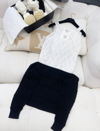 Chanel 24S Black & white dress size 36