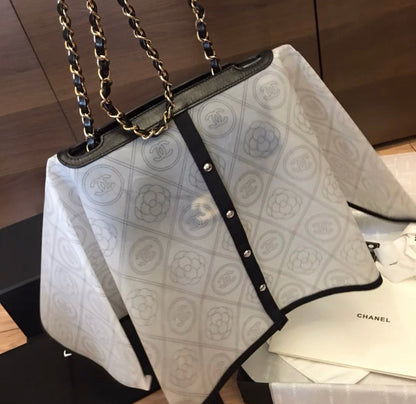 Chanel Camellia Handbag Raincoat Printed PVC