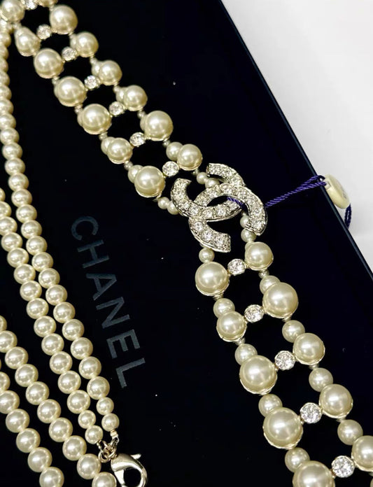 Chanel 21K double cc pearl waist chain