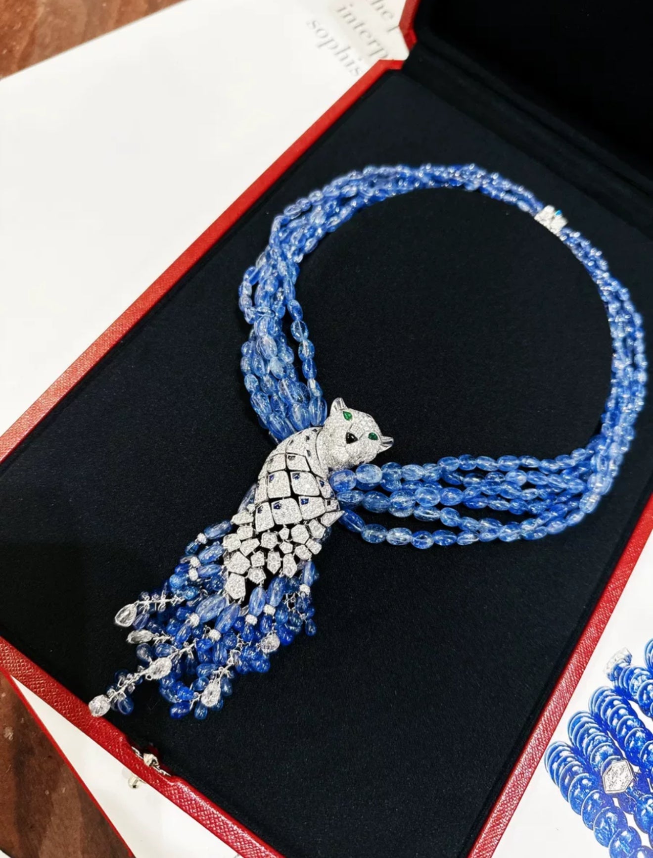 Cartier Panther Necklace with Sapphires and diamonds Reference: CRHP700831