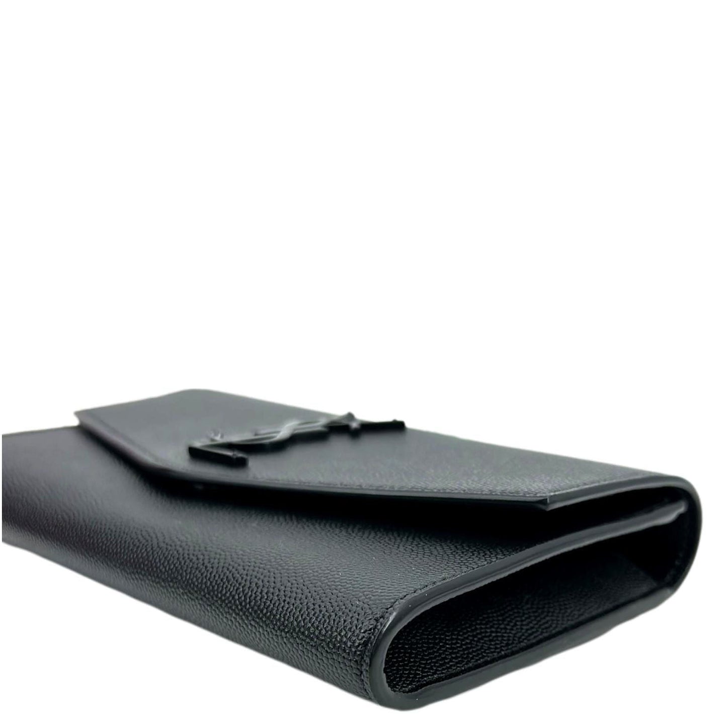 YVES SAINT LAURENT Flap Chain Grain De Poudre Leather Crossbody Bag Black