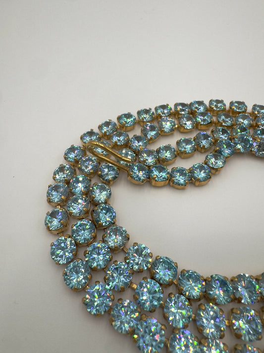 Chanel Vintage Barbie 1995P Baby Blue Iridescent Dangle Belt