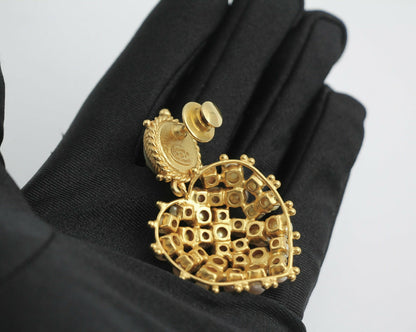 Chanel Vintage 02P Gold-plated & Imitation Pearl Heart-shaped Pendant Brooch