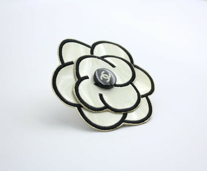 Chanel Vintage 1995 Rubber Spring/Summer White Camellia Brooch
