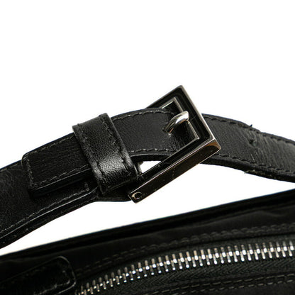 Fendi FF Logo Nylon Leather Shoulder Bag
