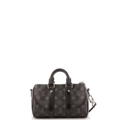 Louis Vuitton Keepall Bandouliere Bag Reverse Monogram Eclipse Canvas 25