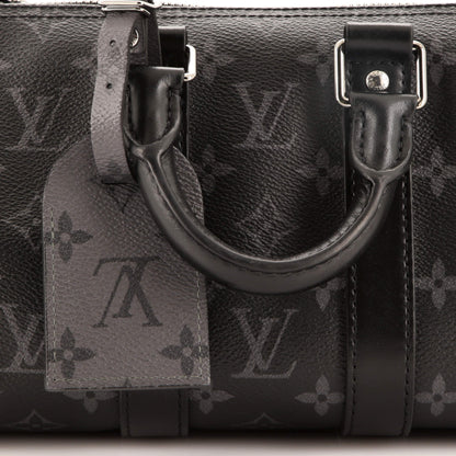 Louis Vuitton Keepall Bandouliere Bag Reverse Monogram Eclipse Canvas 25