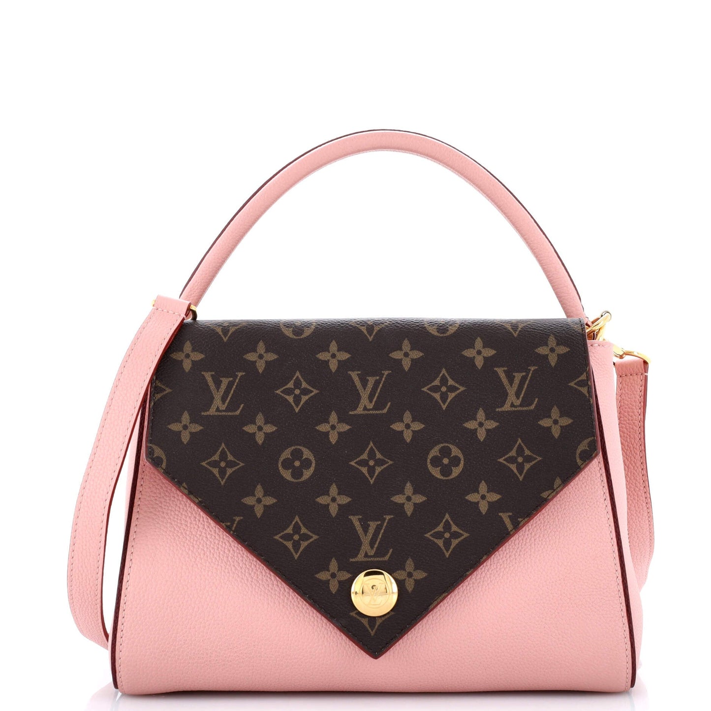 Louis Vuitton Double V Handbag Calfskin with Monogram Canvas