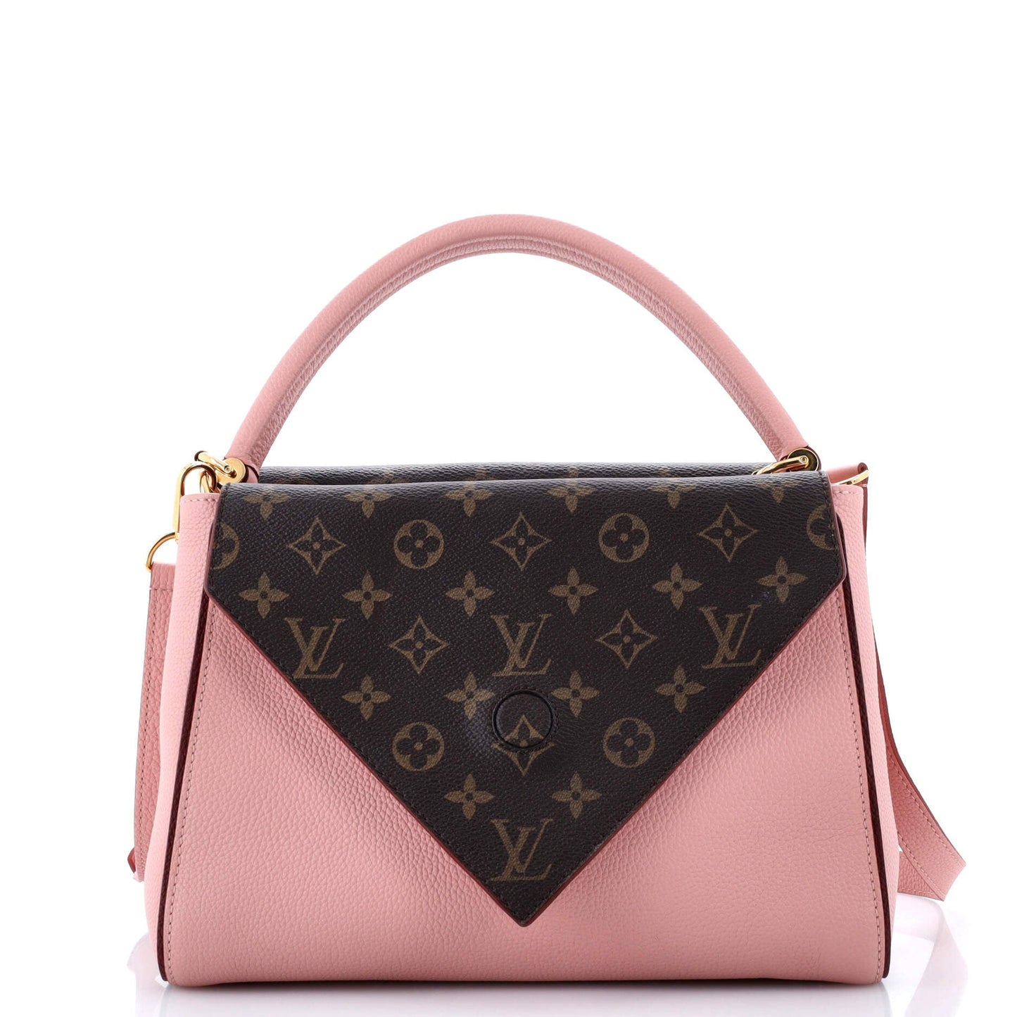 Louis Vuitton Double V Handbag Calfskin with Monogram Canvas