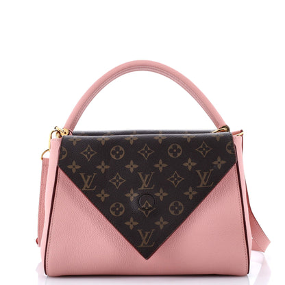 Louis Vuitton Double V Handbag Calfskin with Monogram Canvas