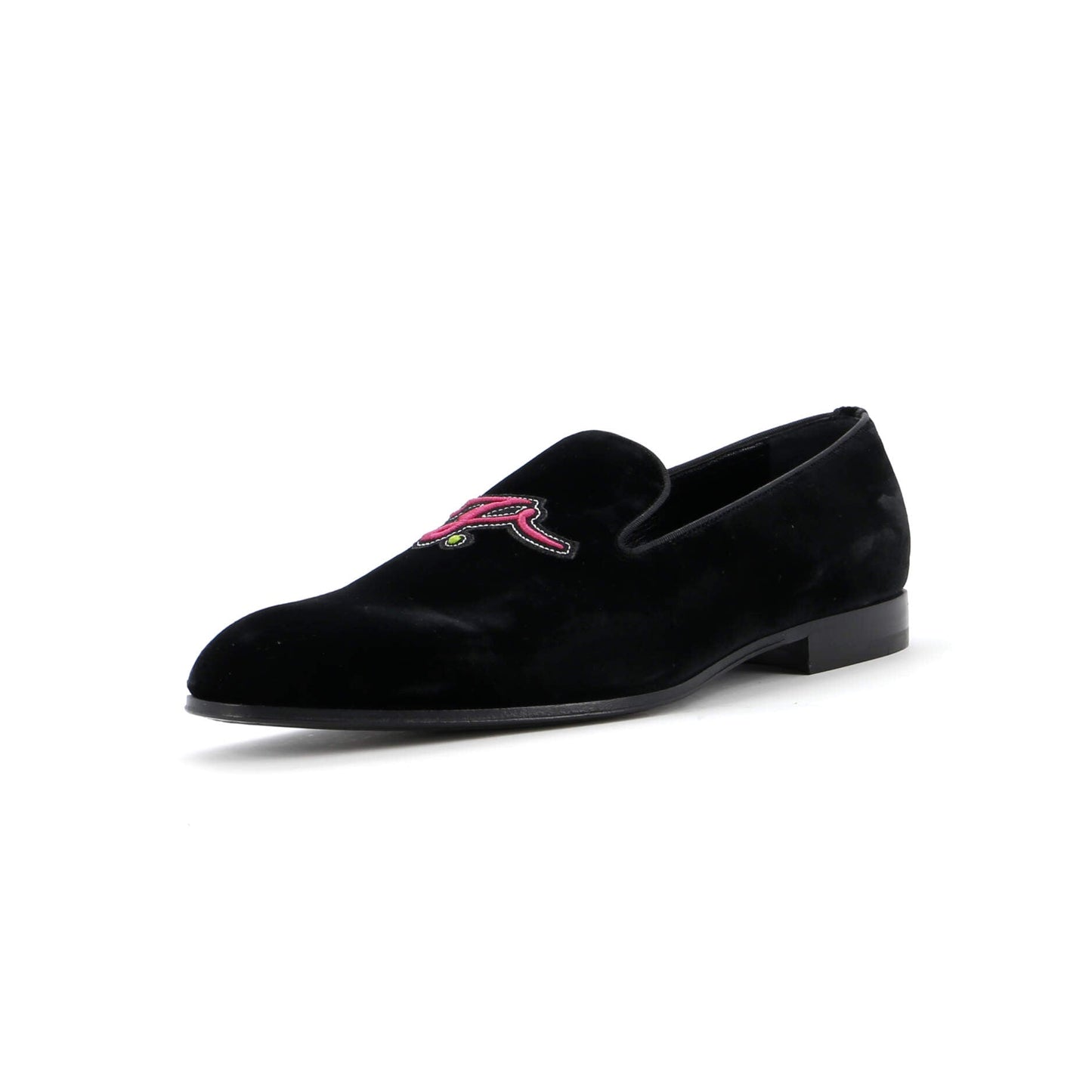 Louis Vuitton Men's Logo Loafers Embroidered Velvet