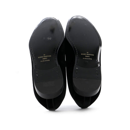 Louis Vuitton Men's Logo Loafers Embroidered Velvet