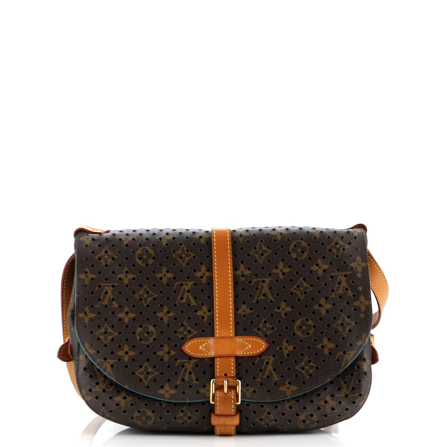Louis Vuitton Flore Saumur Handbag Perforated Monogram Canvas