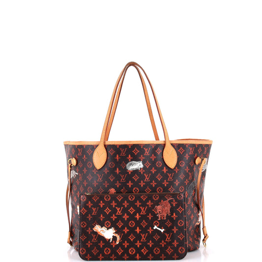 Louis Vuitton Neverfull NM Tote Limited Edition Grace Coddington Catogram Canvas MM