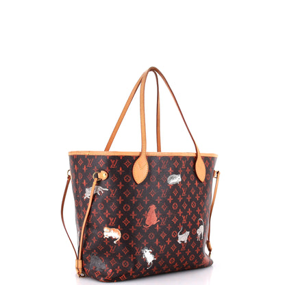 Louis Vuitton Neverfull NM Tote Limited Edition Grace Coddington Catogram Canvas MM