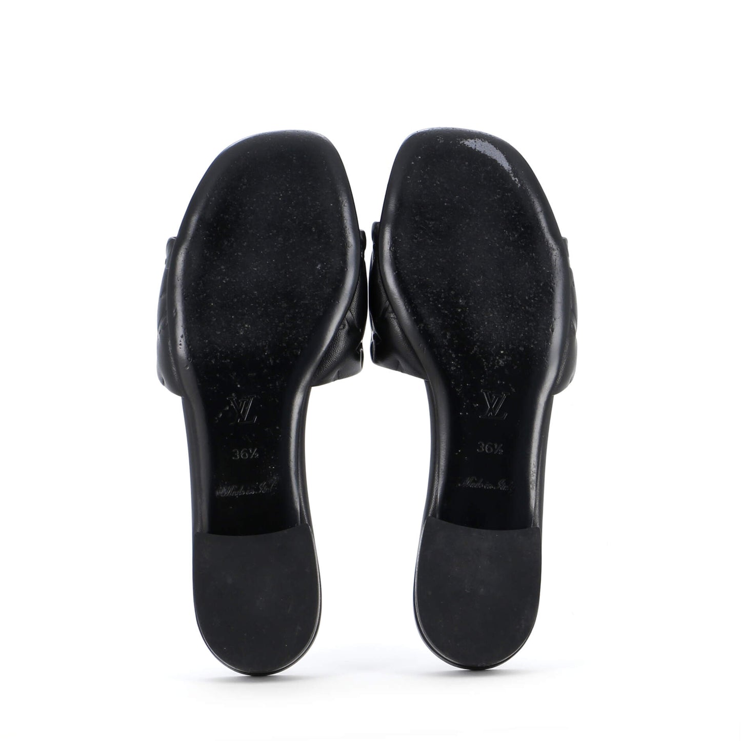 Louis Vuitton Women's Revival Flat Mule Sandals Monogram Embossed Leather