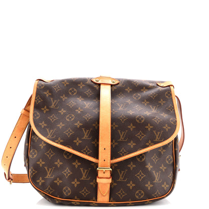 Louis Vuitton Saumur Handbag Monogram Canvas 35