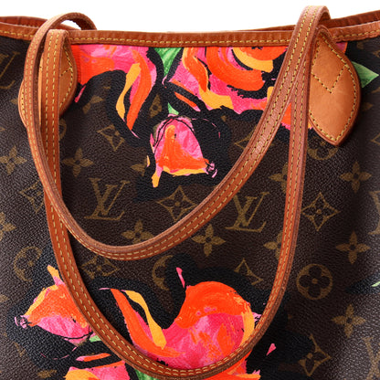 Louis Vuitton Neverfull Tote Limited Edition Monogram Roses MM