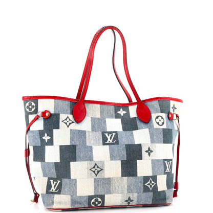 Louis Vuitton Neverfull Tote Damier and Monogram Patchwork Denim MM