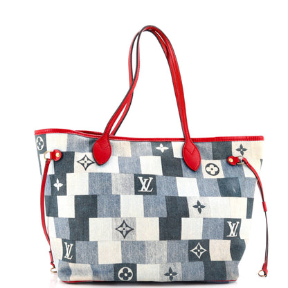 Louis Vuitton Neverfull Tote Damier and Monogram Patchwork Denim MM