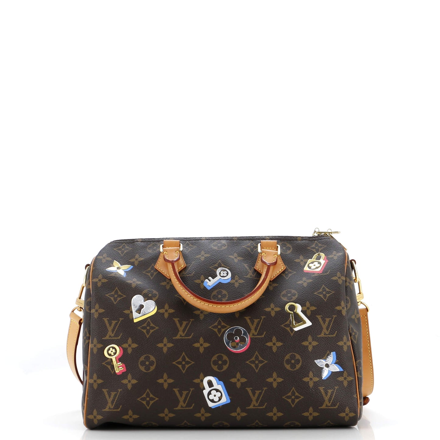 Louis Vuitton Speedy Bandouliere Bag Limited Edition Love Lock Monogram Canvas 30