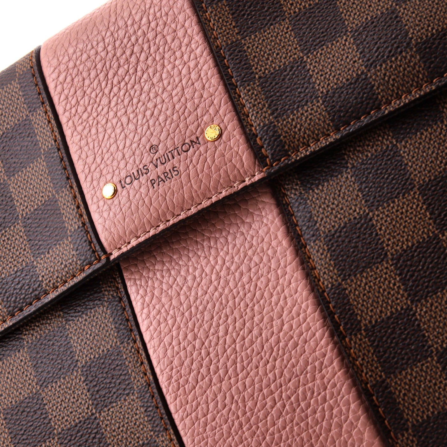 Louis Vuitton Bond Street Handbag Damier with Leather MM