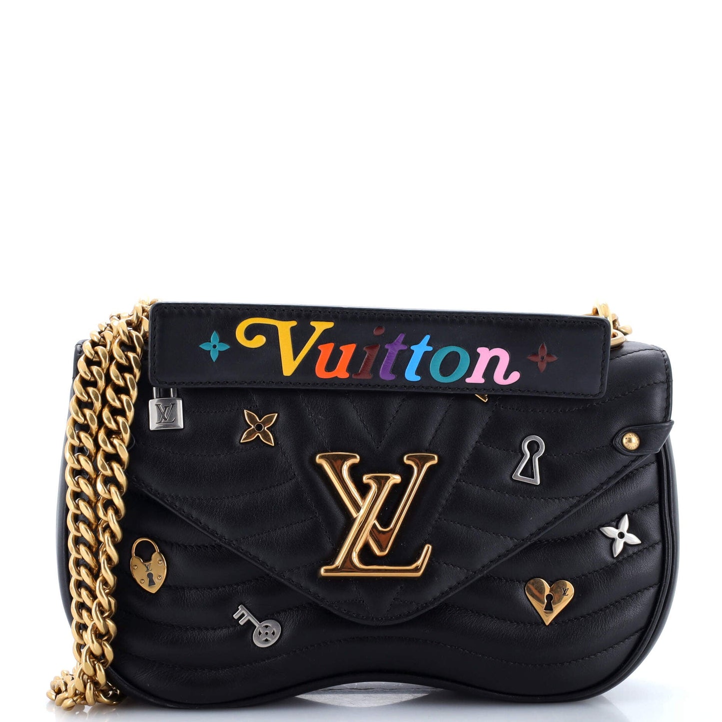 Louis Vuitton New Wave Chain Bag Limited Edition Love Lock Quilted Leather MM
