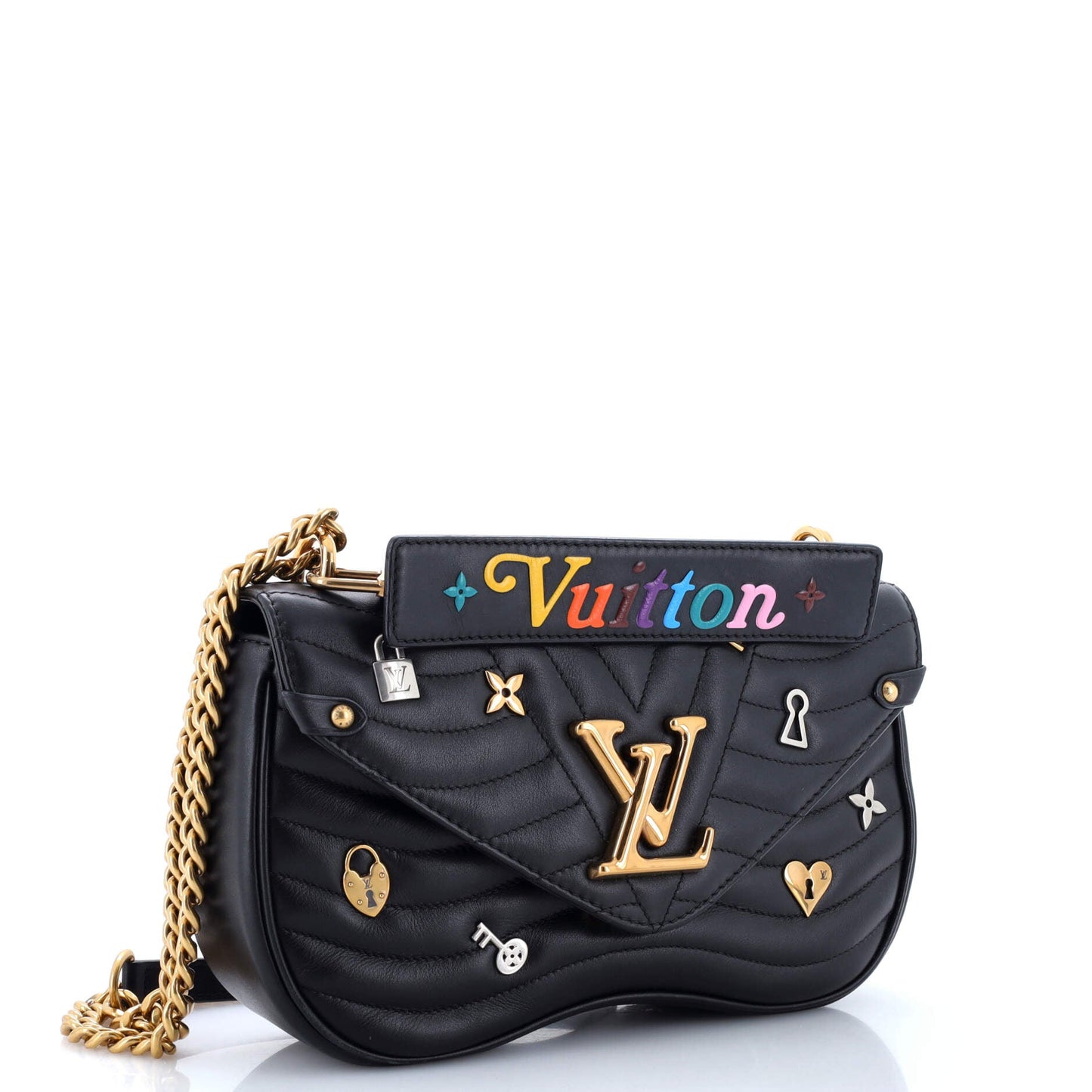 Louis Vuitton New Wave Chain Bag Limited Edition Love Lock Quilted Leather MM