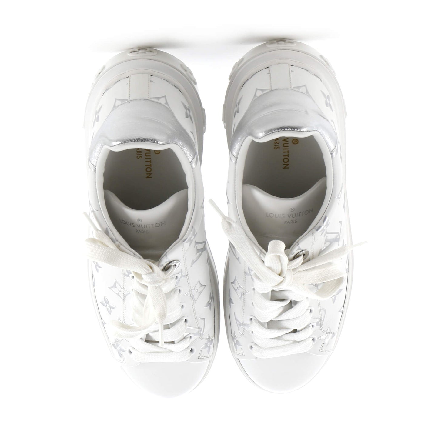 Louis Vuitton Women's Time Out Sneakers Monogram Print Leather