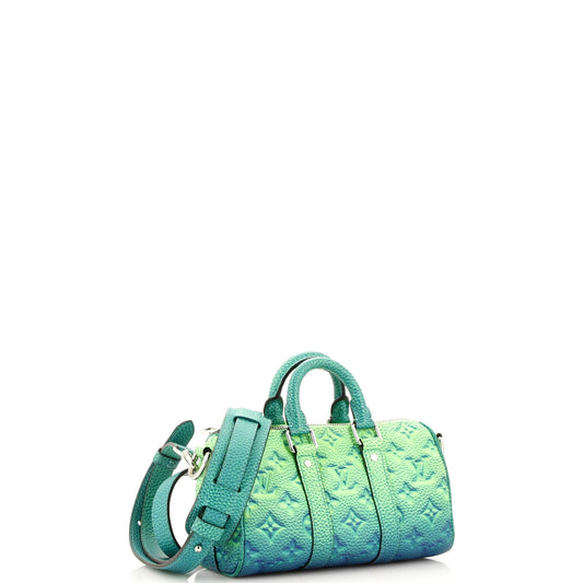 Louis Vuitton Keepall Bandouliere Bag Limited Edition Illusion Monogram Taurillon Leather XS