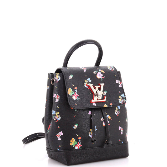 Louis Vuitton Lockme Backpack Floral Printed Leather Mini
