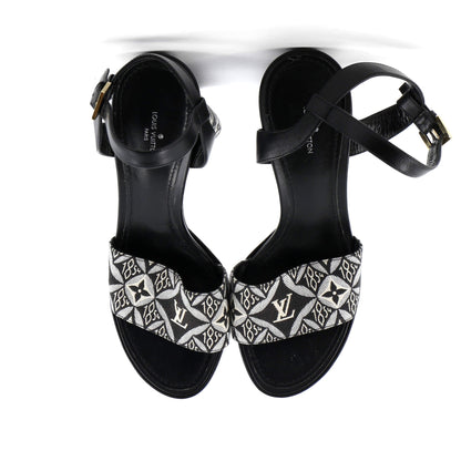 Louis Vuitton Women's Podium Platform Heeled Sandals Limited Edition Since 1854 Monogram Jacquard