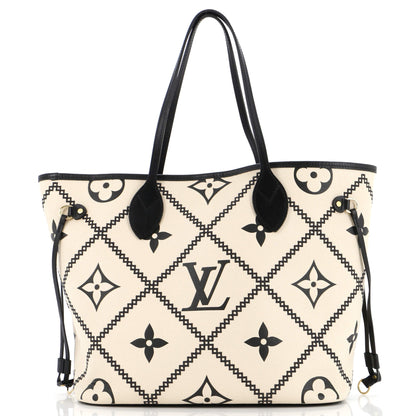 Louis Vuitton Neverfull NM Tote Monogram Empreinte Giant Broderies MM