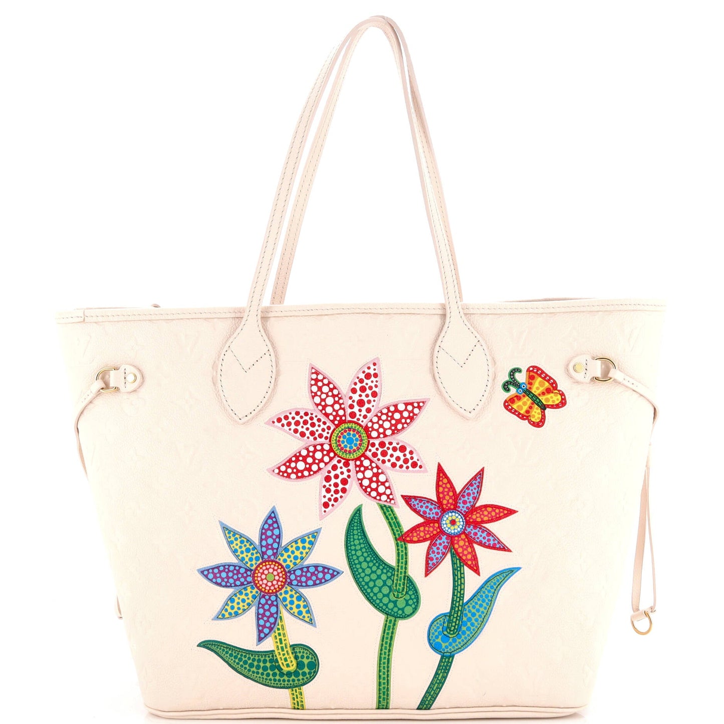 Louis Vuitton Neverfull NM Tote Yayoi Kusama Flowers Monogram Empreinte Leather MM
